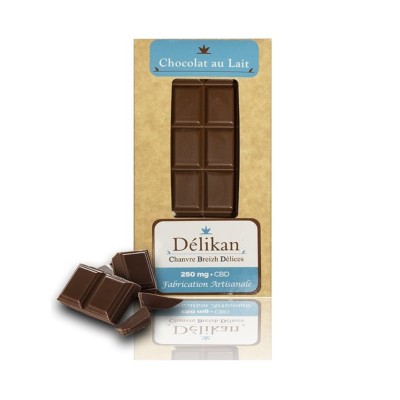 Chocolat LAIT au CBD 250 mg (DELIKAN)