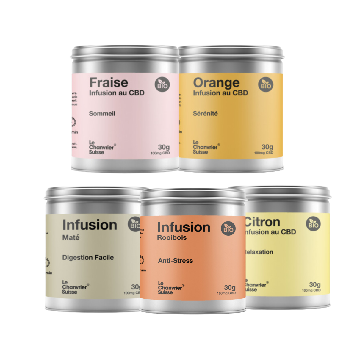 Pack 5 Infusions CBD - LE CHANVRIER SUISSE