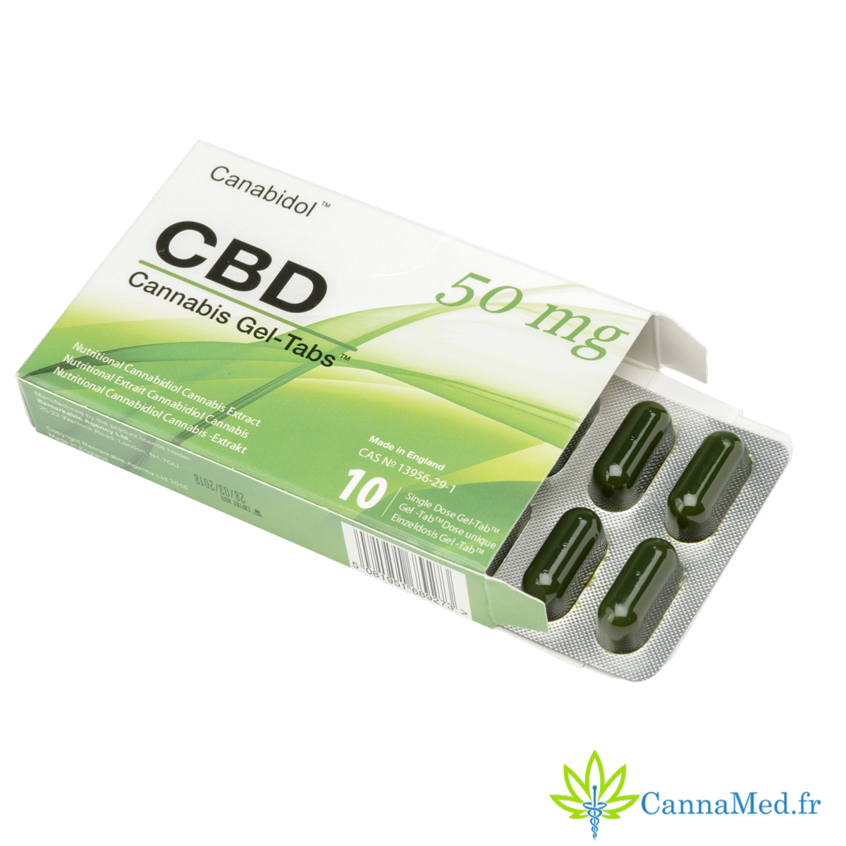 Capsules de CBD GelTabs 50 mg de CBD (Cannabidiol) par capsule